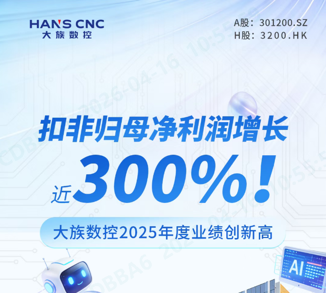 扣非归母净利润增长近300%！大族数控2025年度业绩创新高